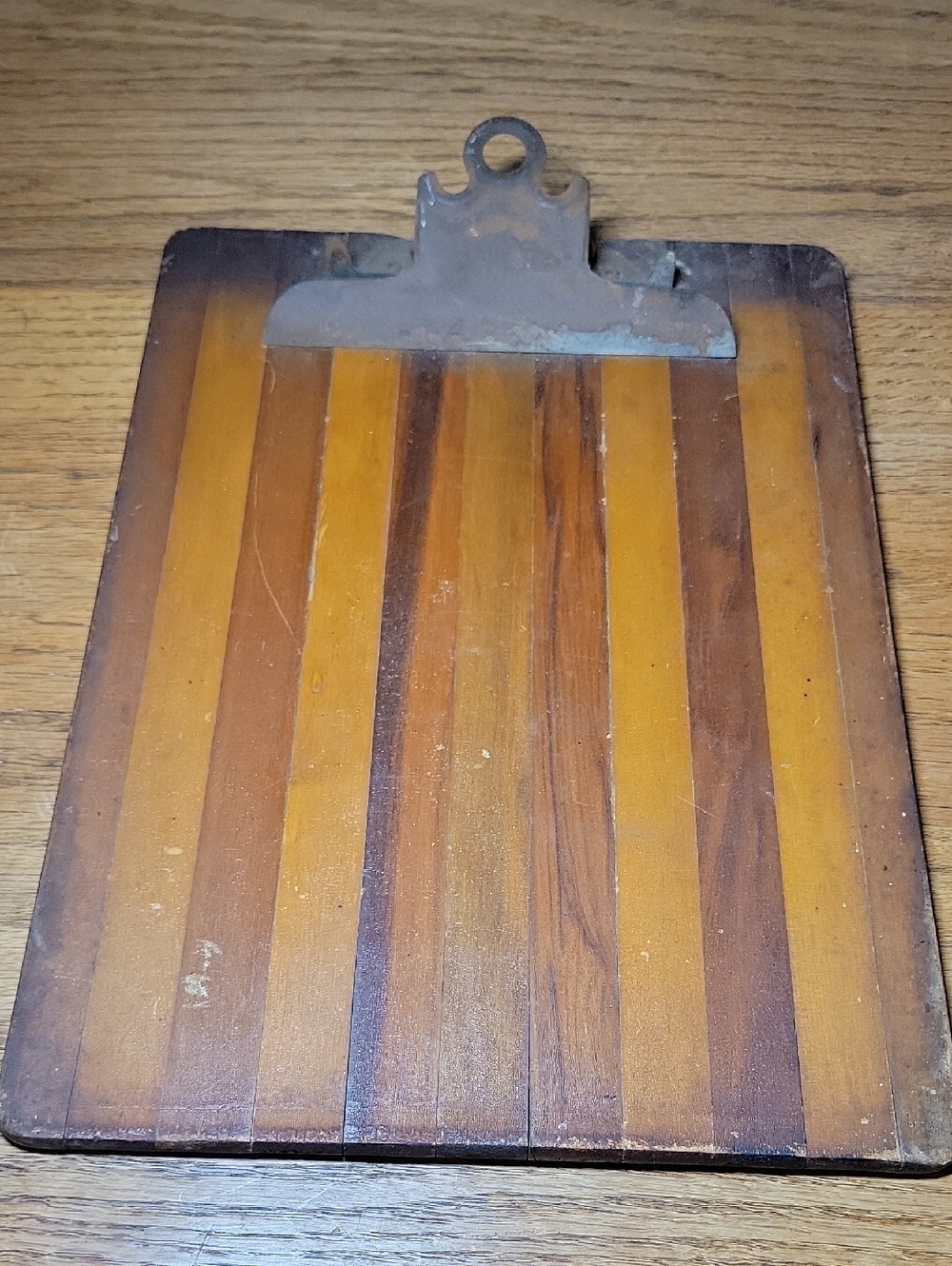 Vintage Wooden Clipboard with Metal Clip Stamped "Globe" 9" X 12"